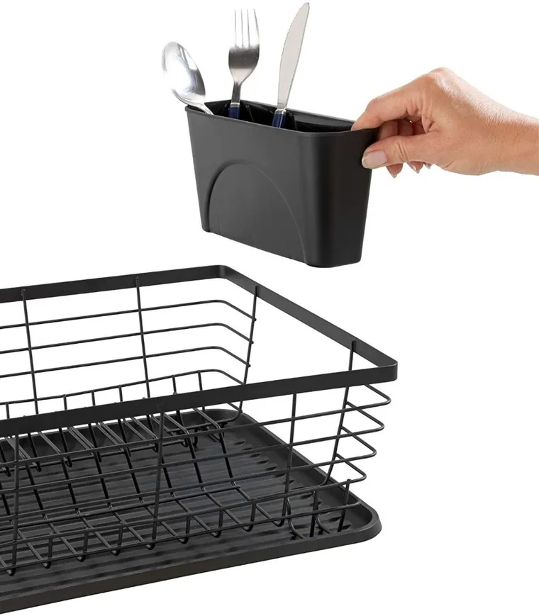 Wenko, Drip, ociekacz na naczynia, czarny, 36-30 cm