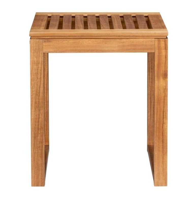 Wenko, Fondi, stołek łazienkowy z drewna akacji, wys. 46 cm