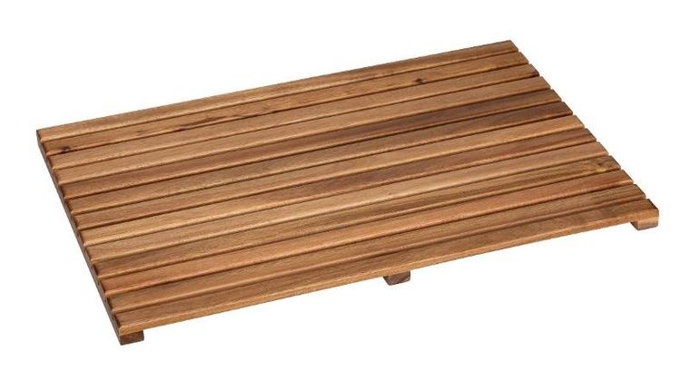 Wenko, kratka prysznicowa z drewna akacji, 40-60 cm
