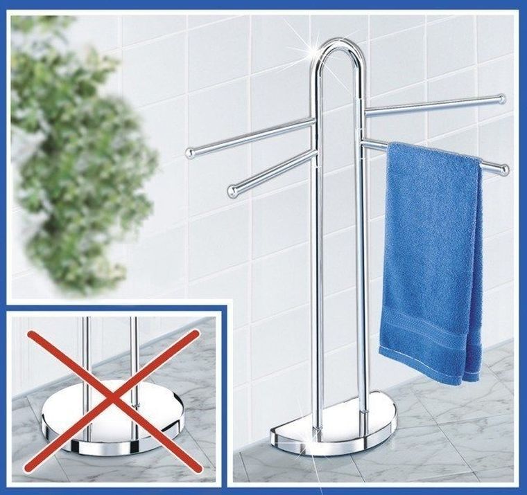 Wenko, łazienkowy stojak na ręczniki, 4 ramienny, chromowany