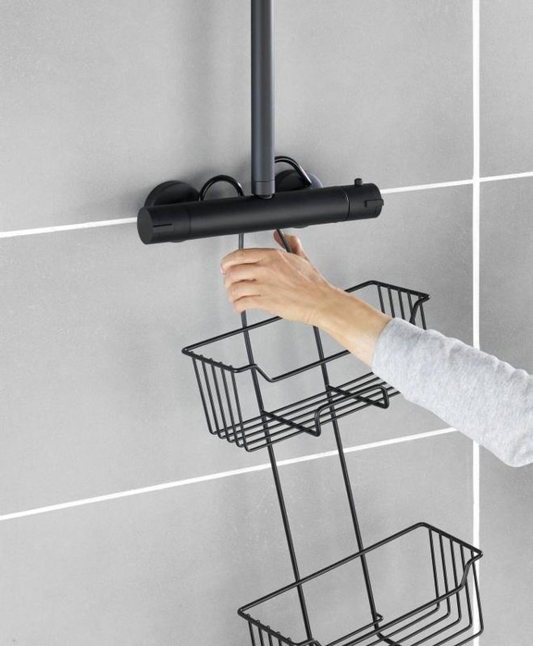 Wenko, Milo, koszyk łazienkowy, dwupoziomowy, do montażu na baterii wannowej