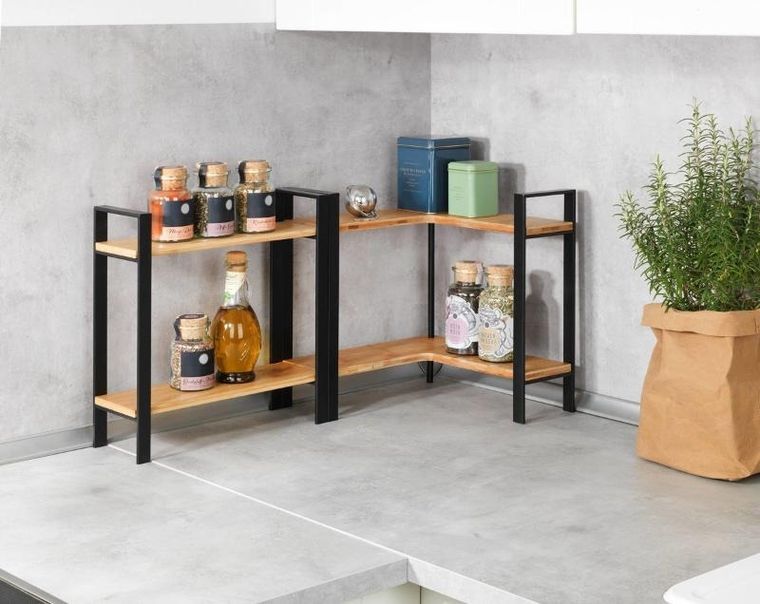 Wenko, narożna półka kuchenna Lou, 2 poziomy, 30-33-30 cm