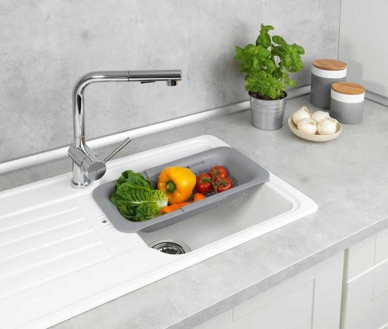 Wenko, organizer rozsuwany do zlewu, Sivo, 37-50 cm