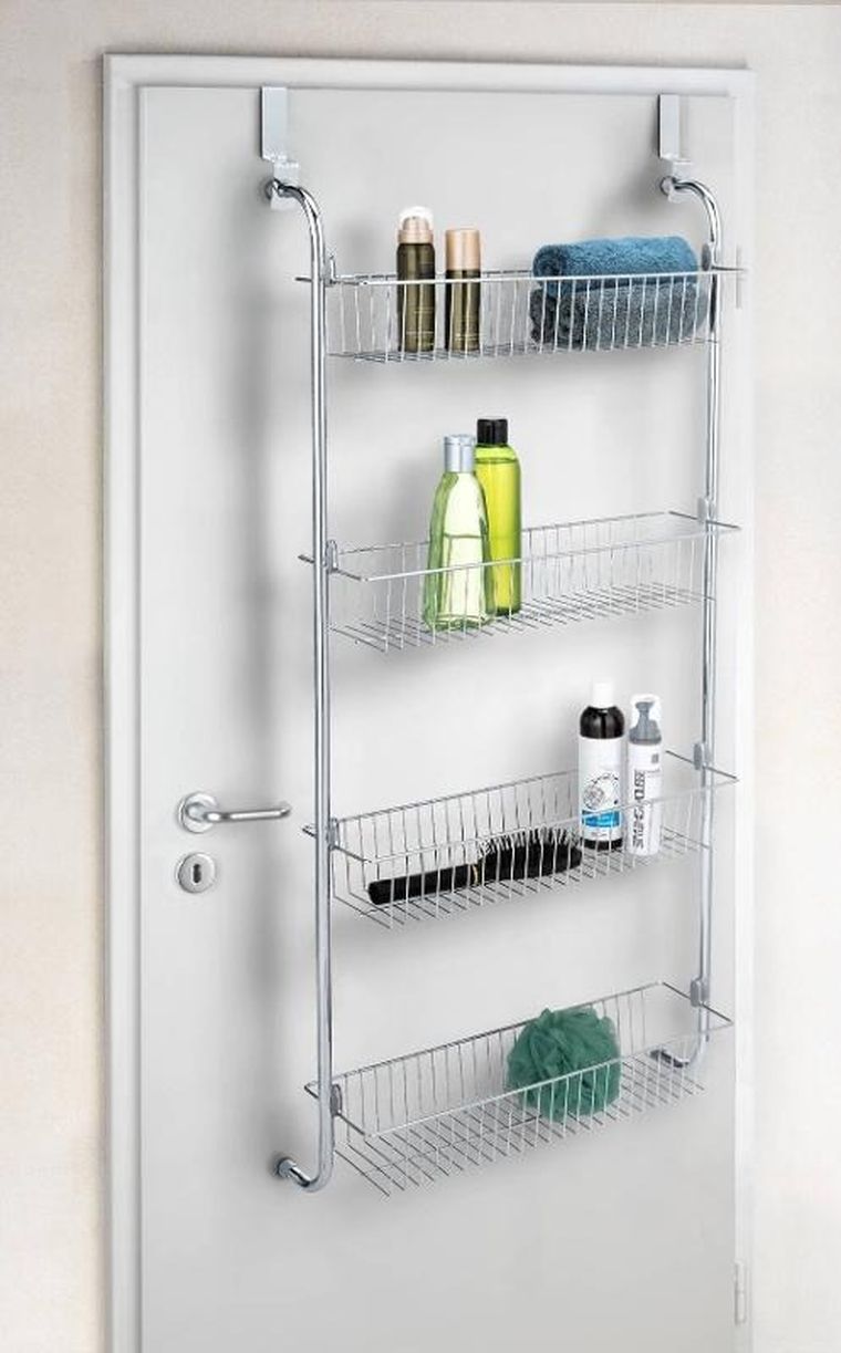 Wenko, półka z koszykami, montaż na drzwi, stal chromowana