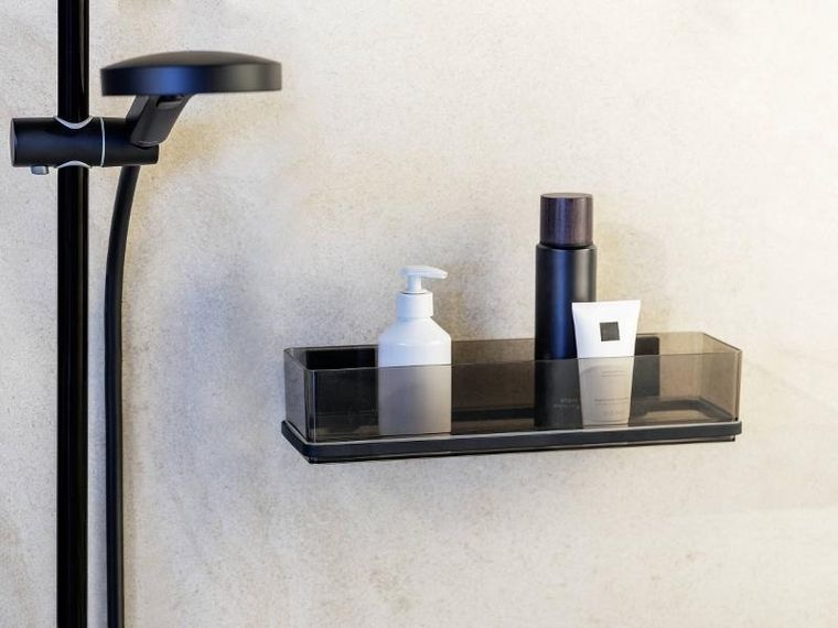 Wenko, Quadro, transparentna półka łazienkowa, montaż bez wiercenia