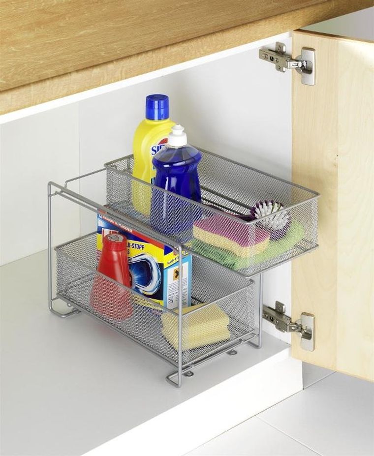 Wenko, regał kuchenny 2 poziomy, metalowy na przyssawki