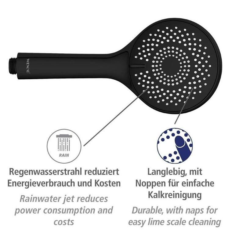 Wenko, słuchawka prysznicowa oszczędzająca wodę, Ø 11 cm