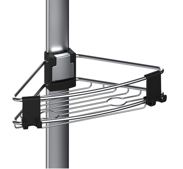 Wenko, teleskopowa półka łazienkowa pod prysznic, Purio, narożna, 3 poziomy