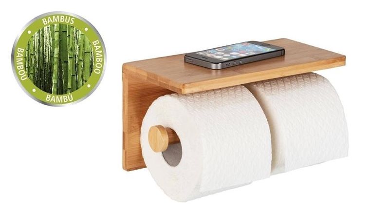 Wenko, uchwyt na papier toaletowy, bambusowy