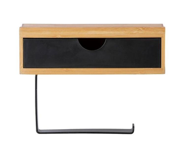 Wenko, uchwyt na papier toaletowy, z bambusową szufladą