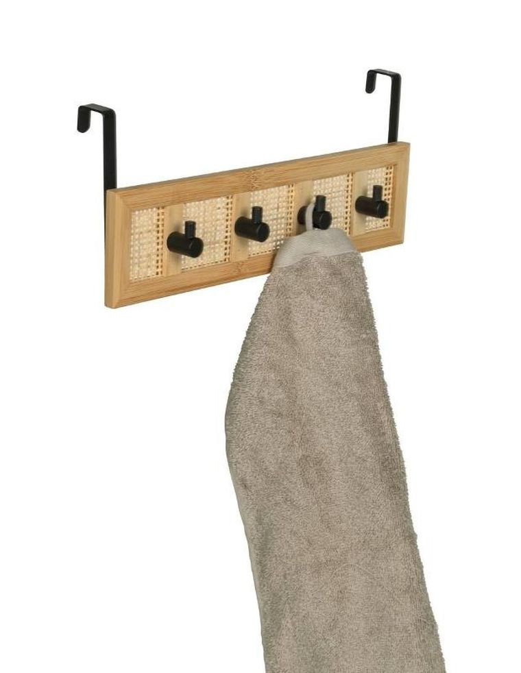 Wenko, wieszak na drzwi, Allegre Bamboo, 4 haczyki