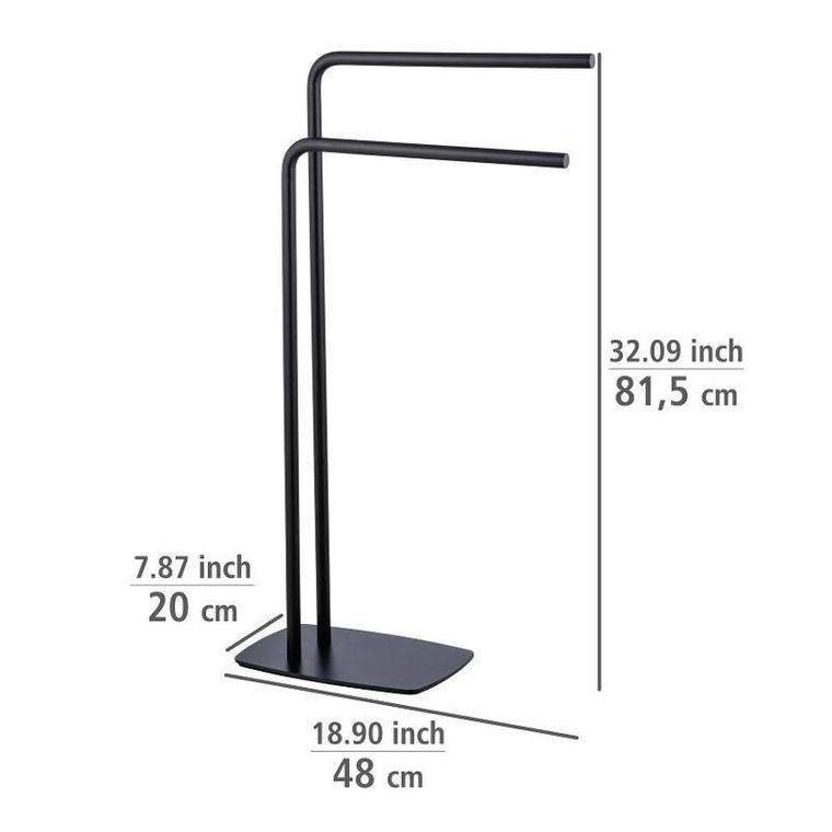 Wenko, wieszak na ręczniki z 2 szczebelkami, czarny, Iria