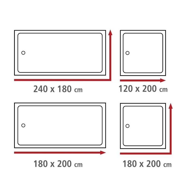 Wenko, zasłona prysznicowa, Alara, 180-200 cm