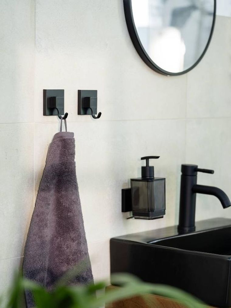 Wenko, zestaw 2 haczyków na ręczniki quadro, montaż bez wiercenia