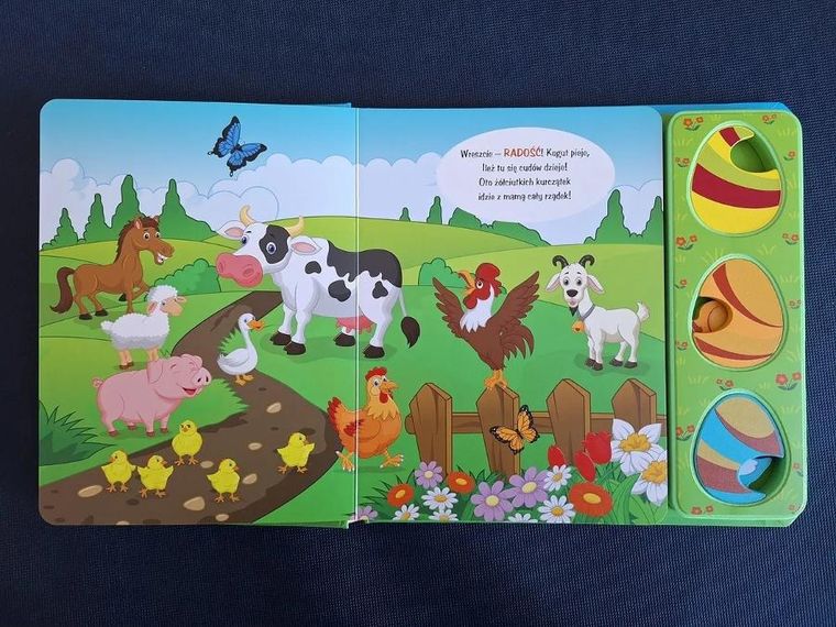 Wesoła zagroda. Książka z drewnianymi figurkami