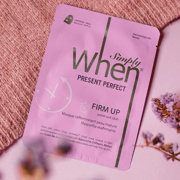 When, Simply, maska na twarz w płacie, Present Perfect, 1 szt.