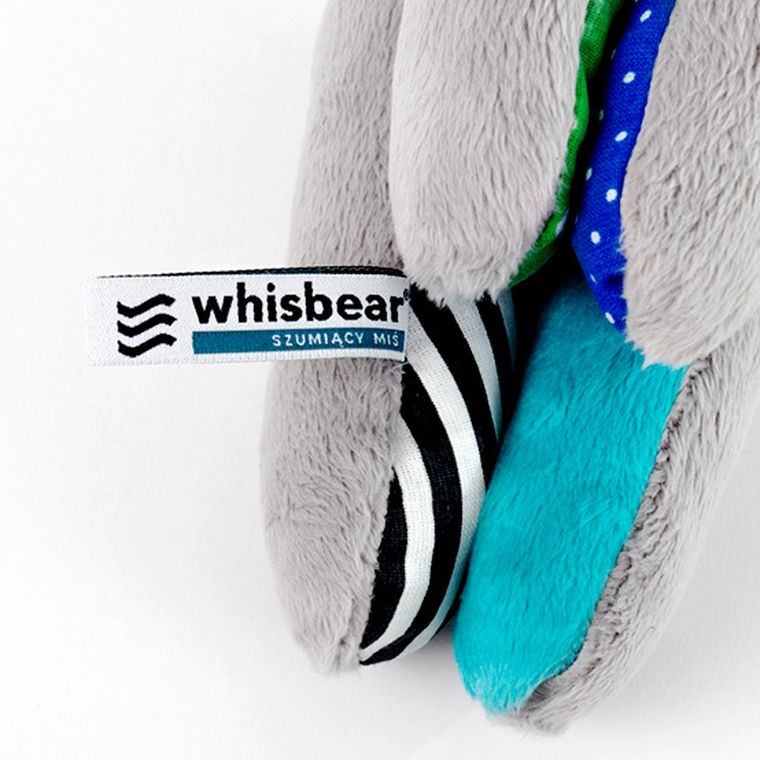 Whisbear - Szumiący Miś Soft, maskotka szumiąca z czujnikiem płaczu, turkus