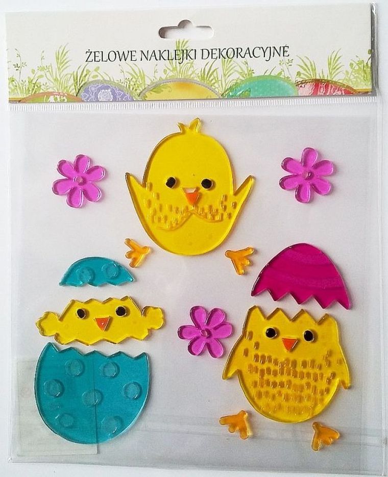 Wielkanoc, naklejki dekoracyjne żelowe