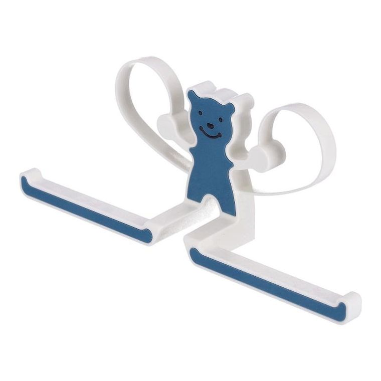 Wielofunkcyjny wieszak z misiem, niebieski