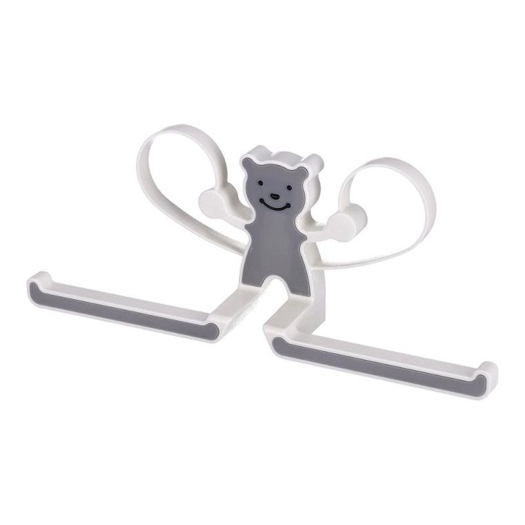 Wielofunkcyjny wieszak z misiem, szary