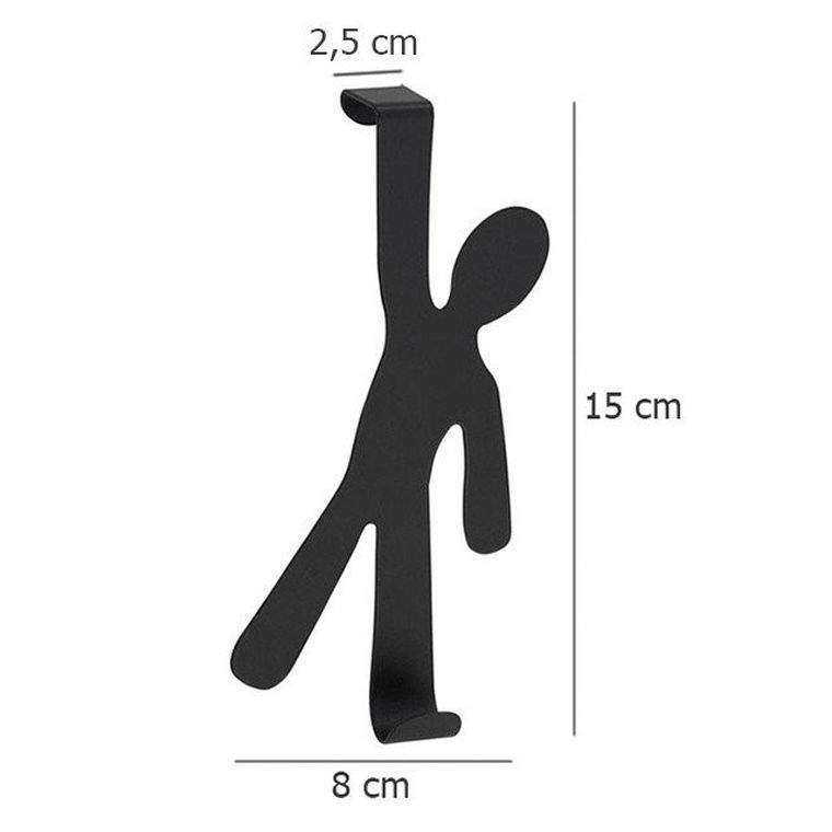 Wieszak na drzwi, boy, stal nierdzewna, czarny