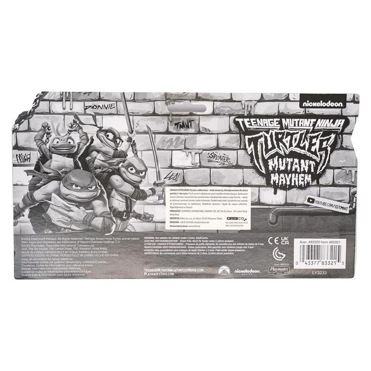 Wojownicze Żółwie Ninja, Leonardo, Michelangelo, Bebop, Leatherhead, zestaw figurek, 4 szt.