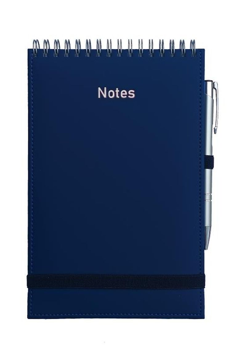 Wokół Nas, Vivella, notes A5, na spirali, z gumką, granatowy, 1 szt.