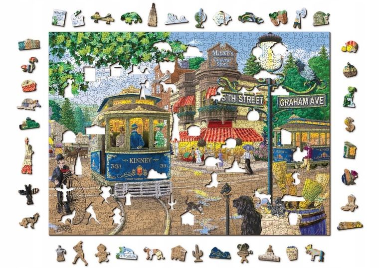 Wooden.City, Wiktoriańska ulica, drewniane puzzle z figurkami, 1010 elementów
