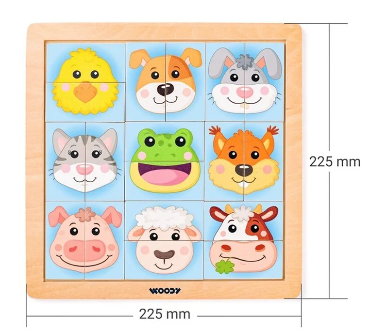 Woodyland, drewniana układanka, zwierzęta domowe