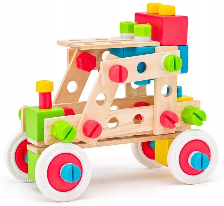 Woodyland, drewniane klocki konstrukcyjne, 140 elementów