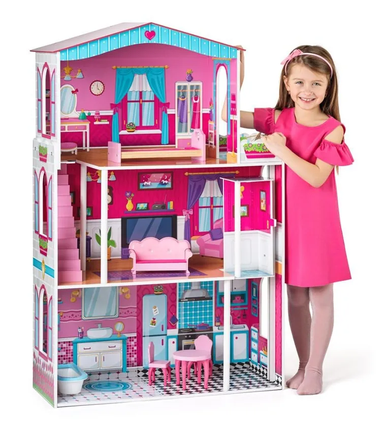 Woodyland, Mirabella, domek dla lalek z akcesoriami, drewniany, 85-45-12 cm