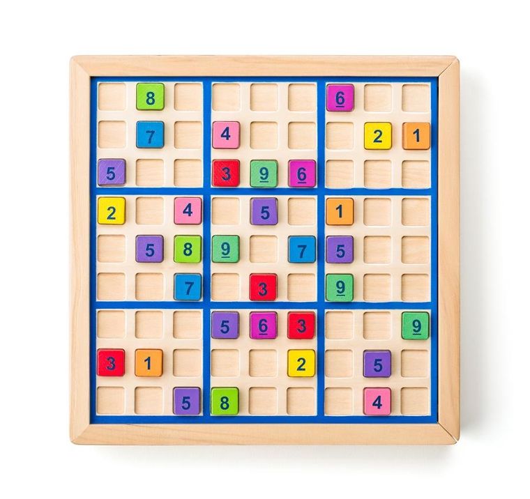 Woodyland, sudoku, gra logiczna, drewniana, 30-27-3 cm