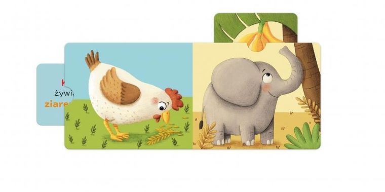 Wysuwanki przysmaki zwierząt. Książeczka z ruchomymi elementami