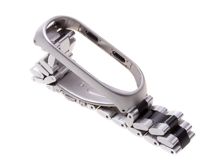 Xiaomi, bransoleta do Xiaomi Mi Band 3/Mi Band 4, srebrno-czarna