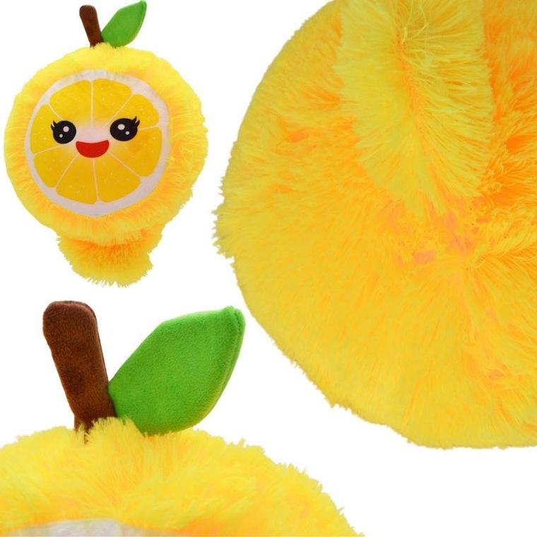 Xqmax, piłka pluszowa emoji, owoc, żółta, 23 cm