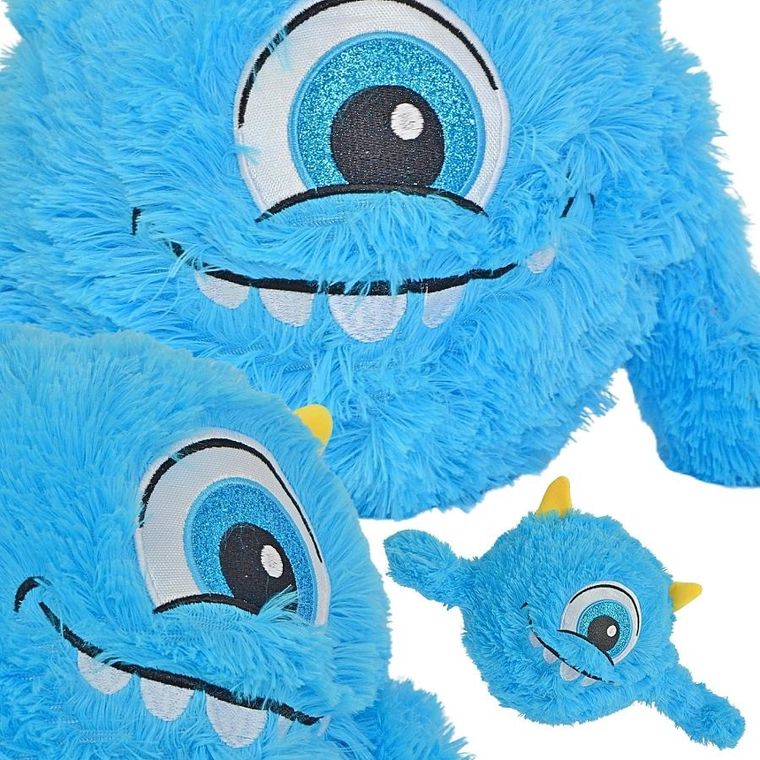 Xqmax, piłka pluszowa emoji z rączkami, niebieska, 40 cm