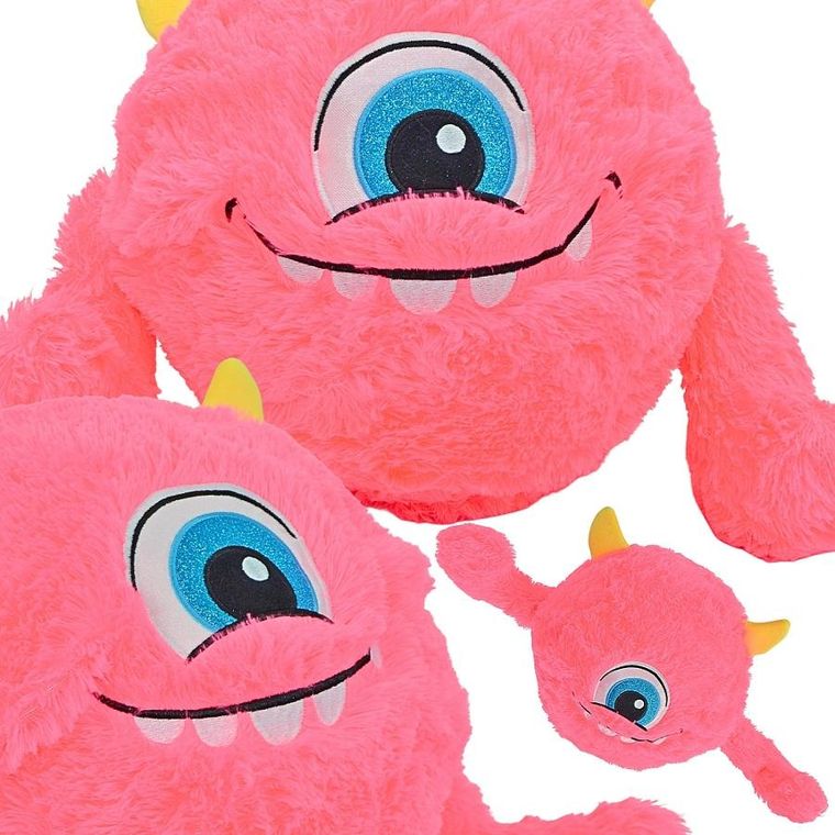 Xqmax, piłka pluszowa emoji z rączkami, różowa, 23 cm