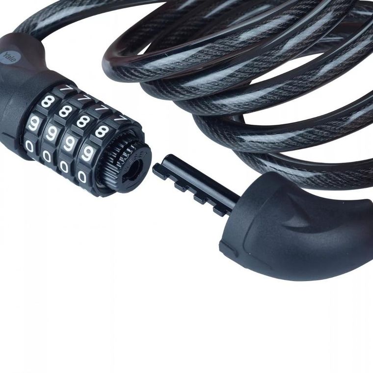 Yale, Essential Security Combination Cable Lock, linka rowerowa stalowa z zamkiem szyfrowym, 10-1800 mm