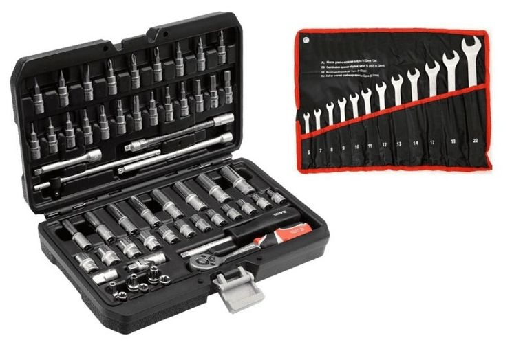 Yato, zestaw kluczy, 1/4", 14501, 56 szt.