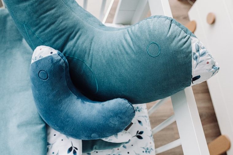 Yoonco, Berry, Ptaszek, poduszka dziecięca, mini, niebieski