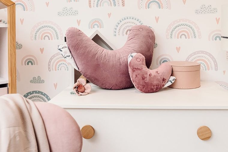 Yoonco, Flower, Ptaszek, poduszka dziecięca, mini, róż