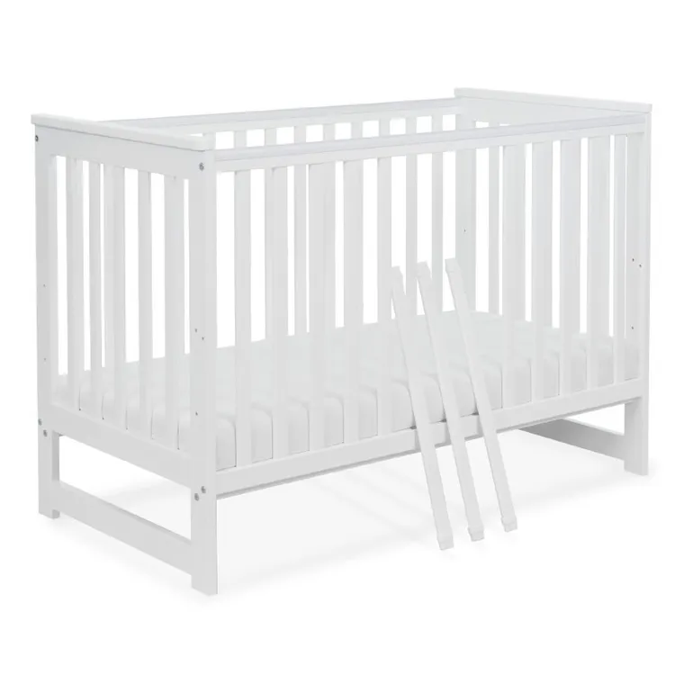 Yoonco, IWI, łóżeczko drewniane z barierką, białe