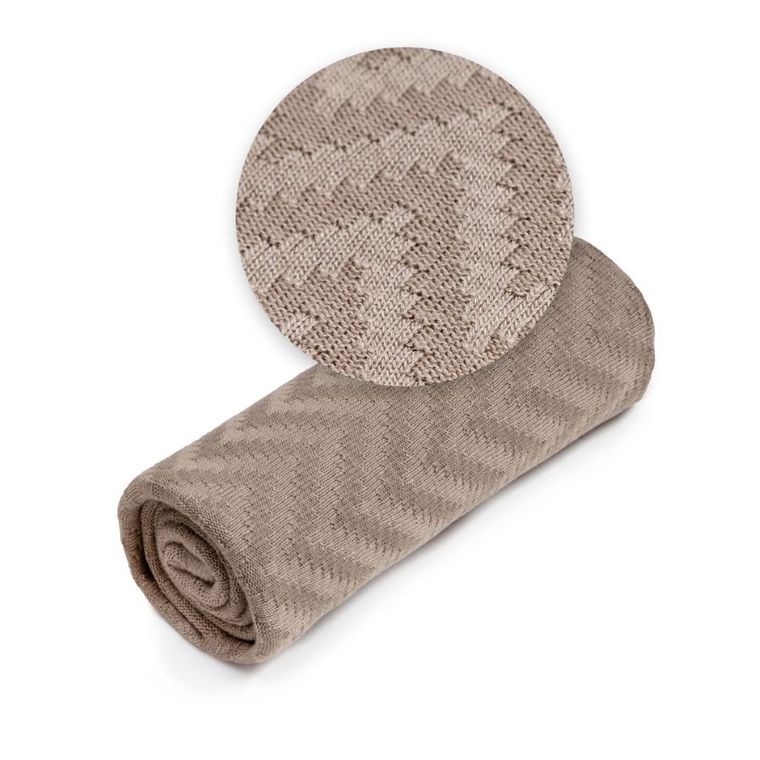 Yoonco, Jodełka, kocyk bambusowy, mgiełka, beż