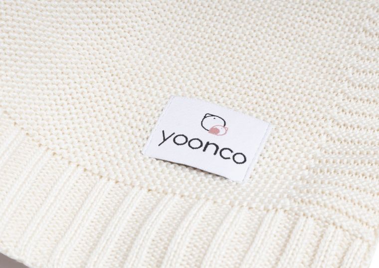 Yoonco, kocyk bambusowy, kremowy, 80-100 cm