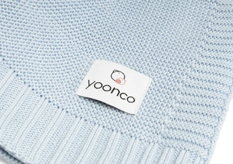 Yoonco, kocyk bambusowy, niebieski, 80-100 cm