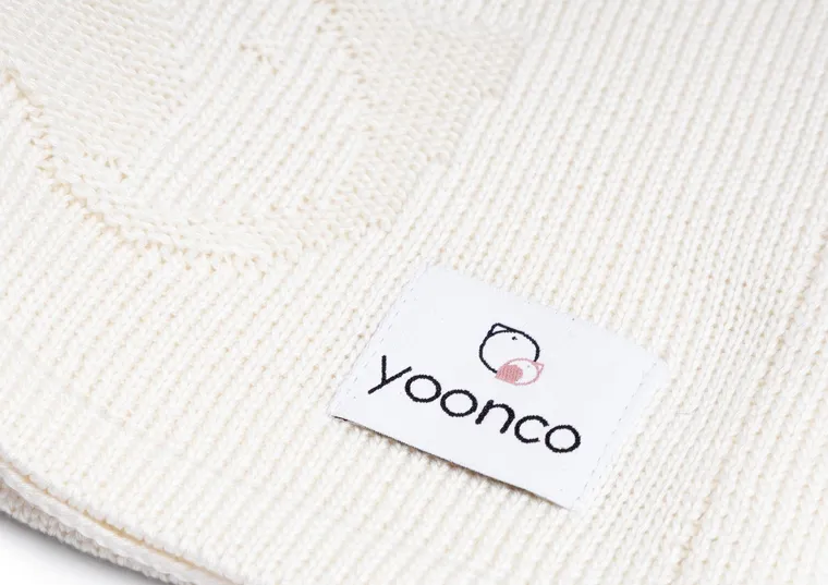 Yoonco, Ptaszki, koc bambusowy, krem, 90-90 cm