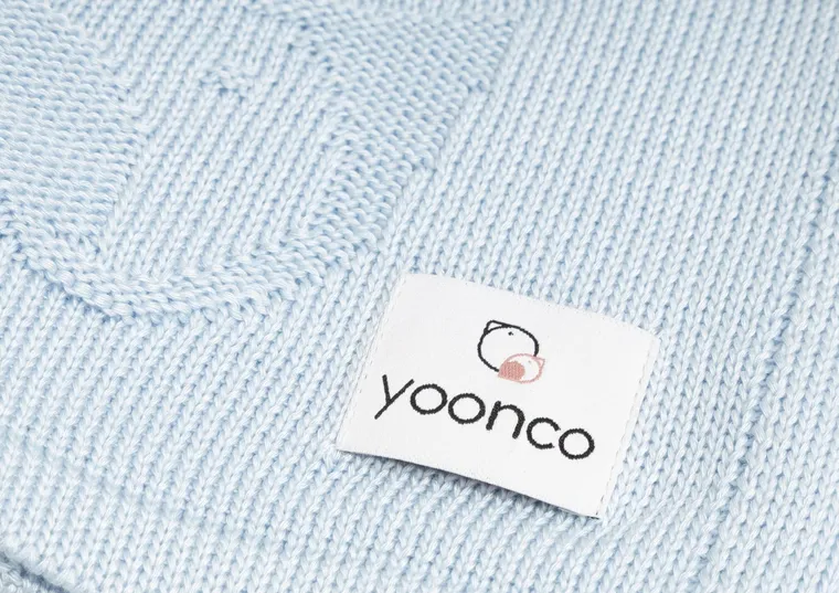 Yoonco, Ptaszki, koc bambusowy, niebieski, 80-100 cm