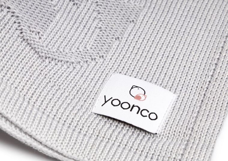 Yoonco, Ptaszki, koc bambusowy, szary, 80-100 cm