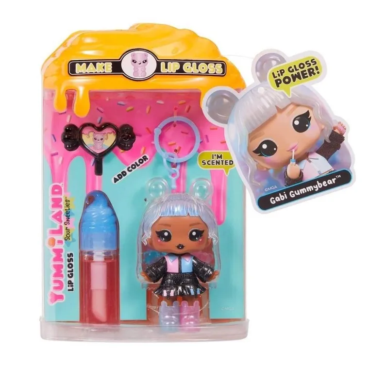 Yummilang, Lip Glos Sour Sweeties, laleczka + pachnący błyszczyk DIY do ust