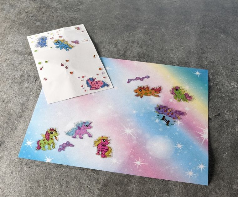 Z-Design, naklejki foliowe brokatowe, jednorożce/koniki